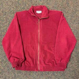 Vintage 90s Red Corduroy Zip Jacket Teddi M